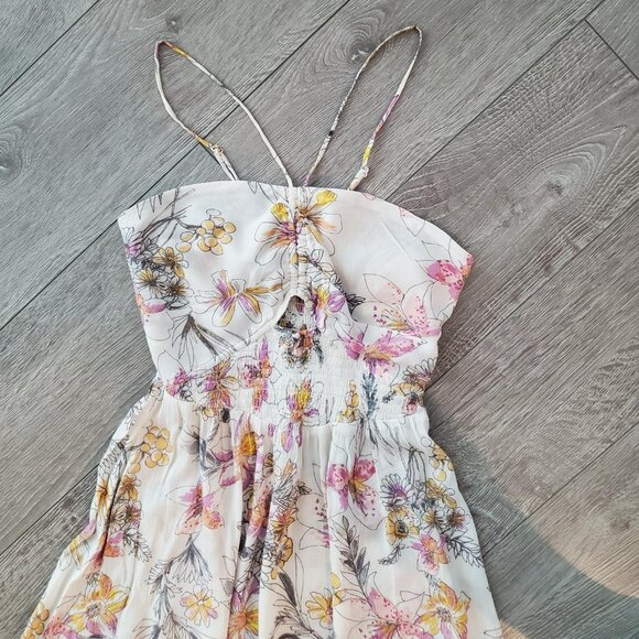 Intimately by Free People Womens Maxi Dress Floral Front Cut Out Size XS - Picture 4 of 5